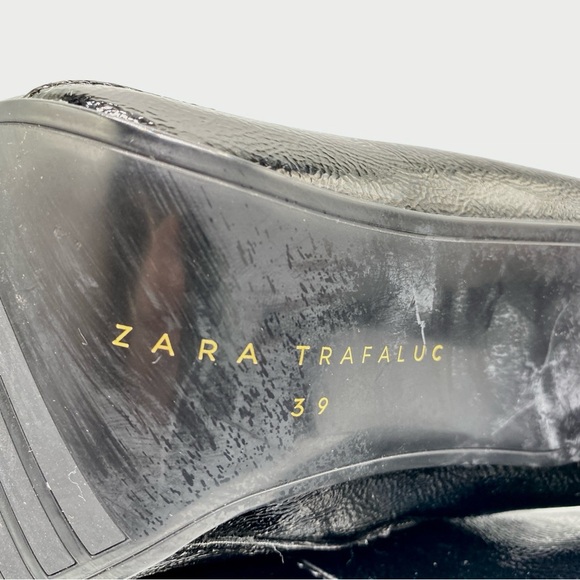 Black Shiny Ankle Boots with High Heels- Size EU39 /US8 - Picture 8 of 14